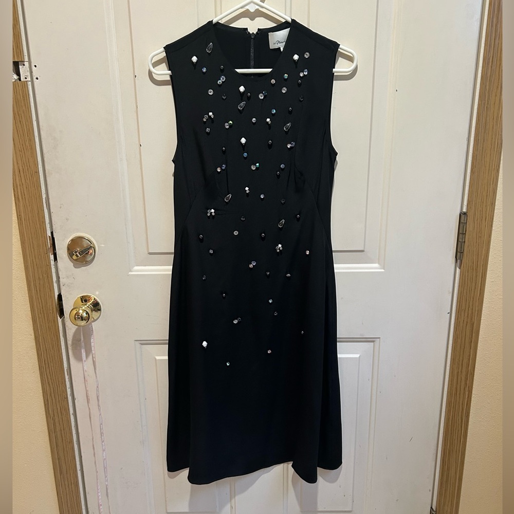 Phillip lim Elegant Black Sleeveless Dress with bejeweled